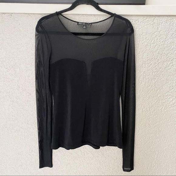 Elizabeth & James Sheer Long Sleeve Top - Picture 1 of 8